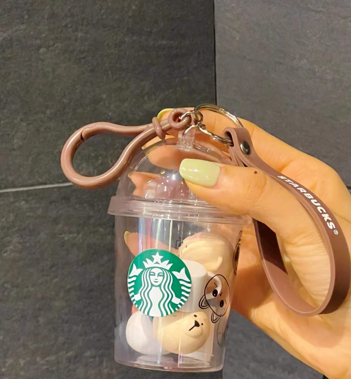 Mini Vaso Starbucks Llavero Correa Café