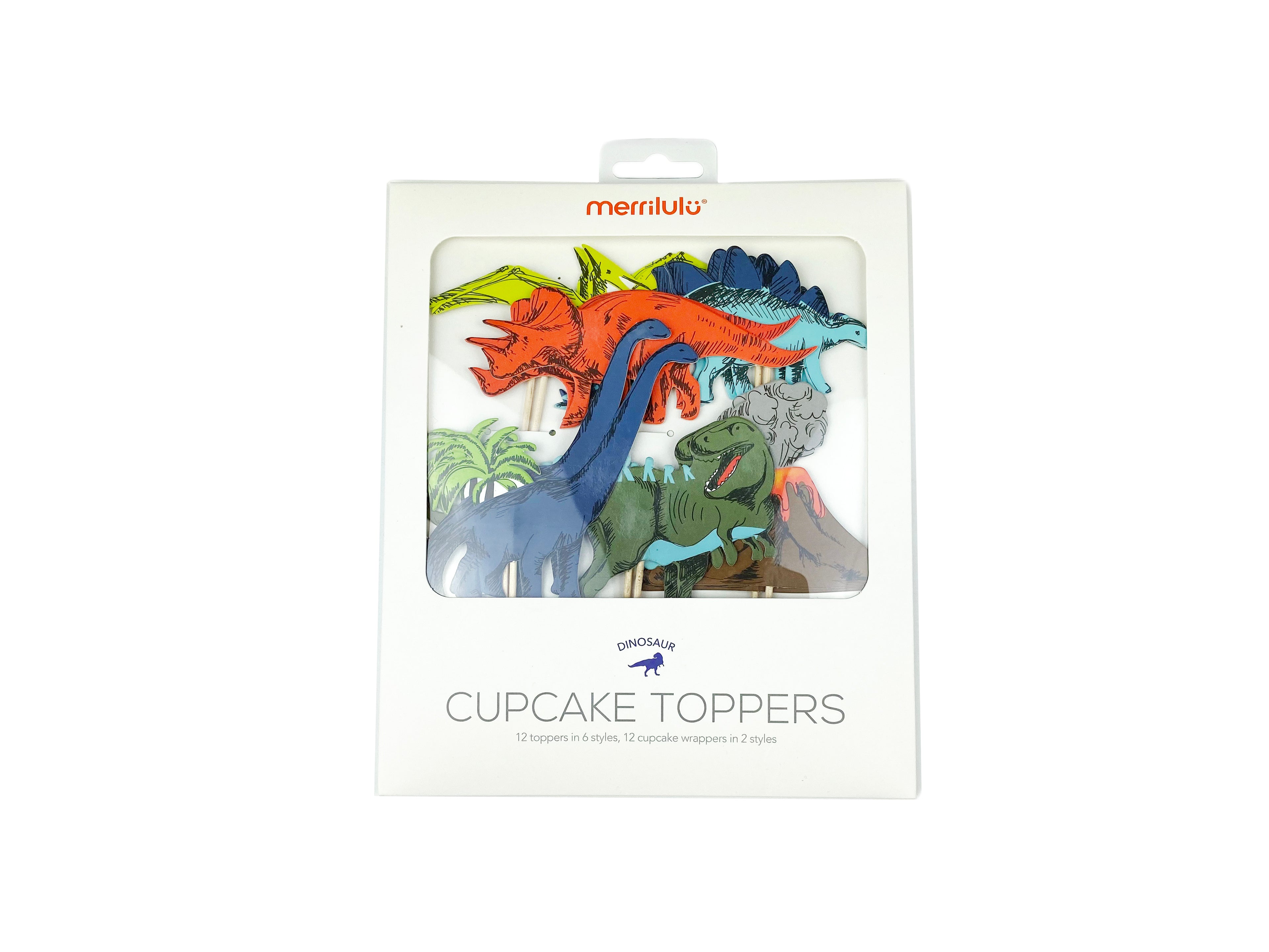 Cupcake Topper y Wrappers Dinosaurios (24 piezas)