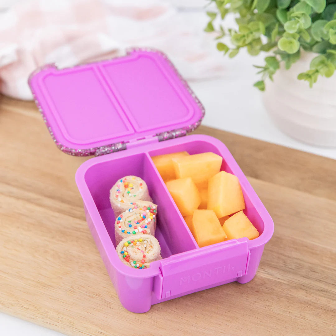 Lonchera MONTII Lunch Box Bento Two Kids Glitter Rosa