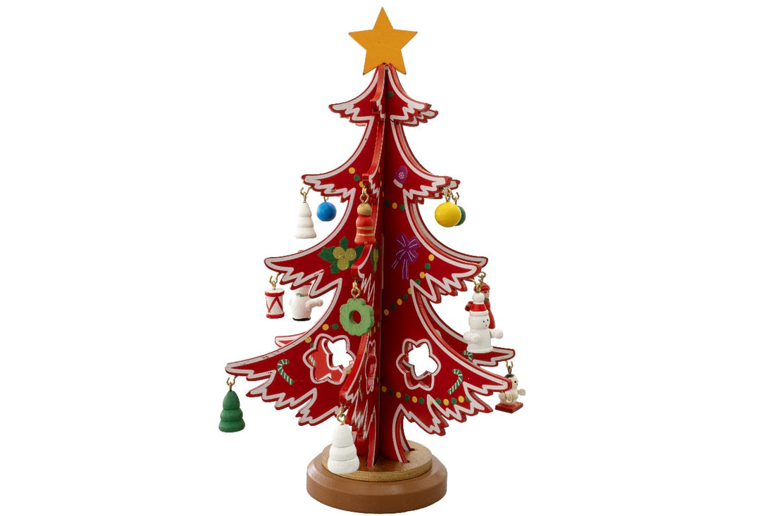 The Elf Hut Árbol Navidad Rojo