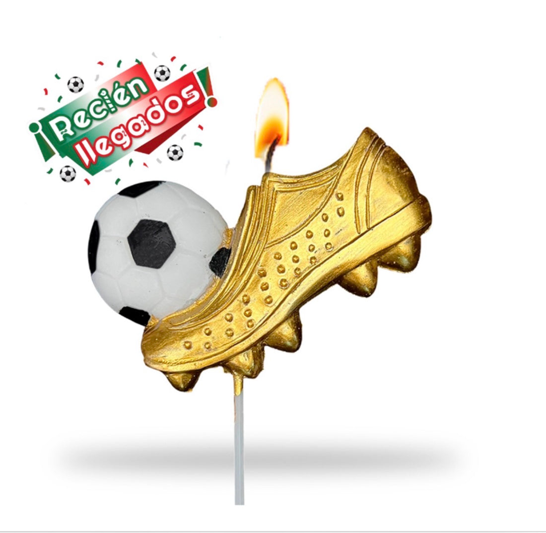 Mundial Vela diseño taco de futbol