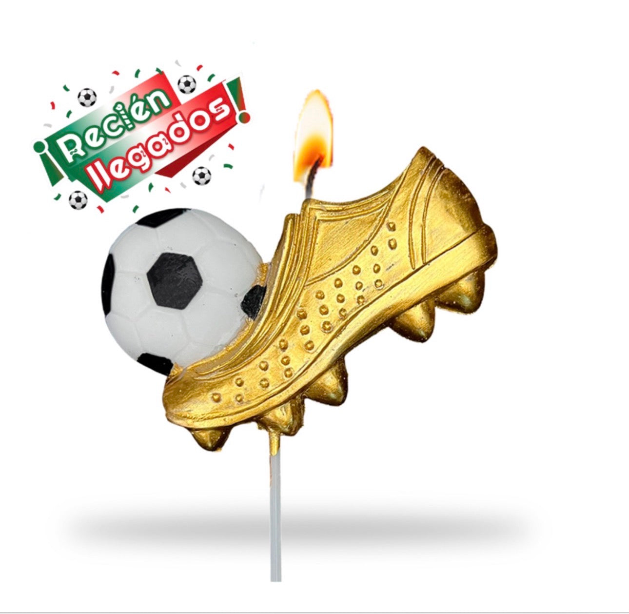 Mundial Vela diseño taco de futbol