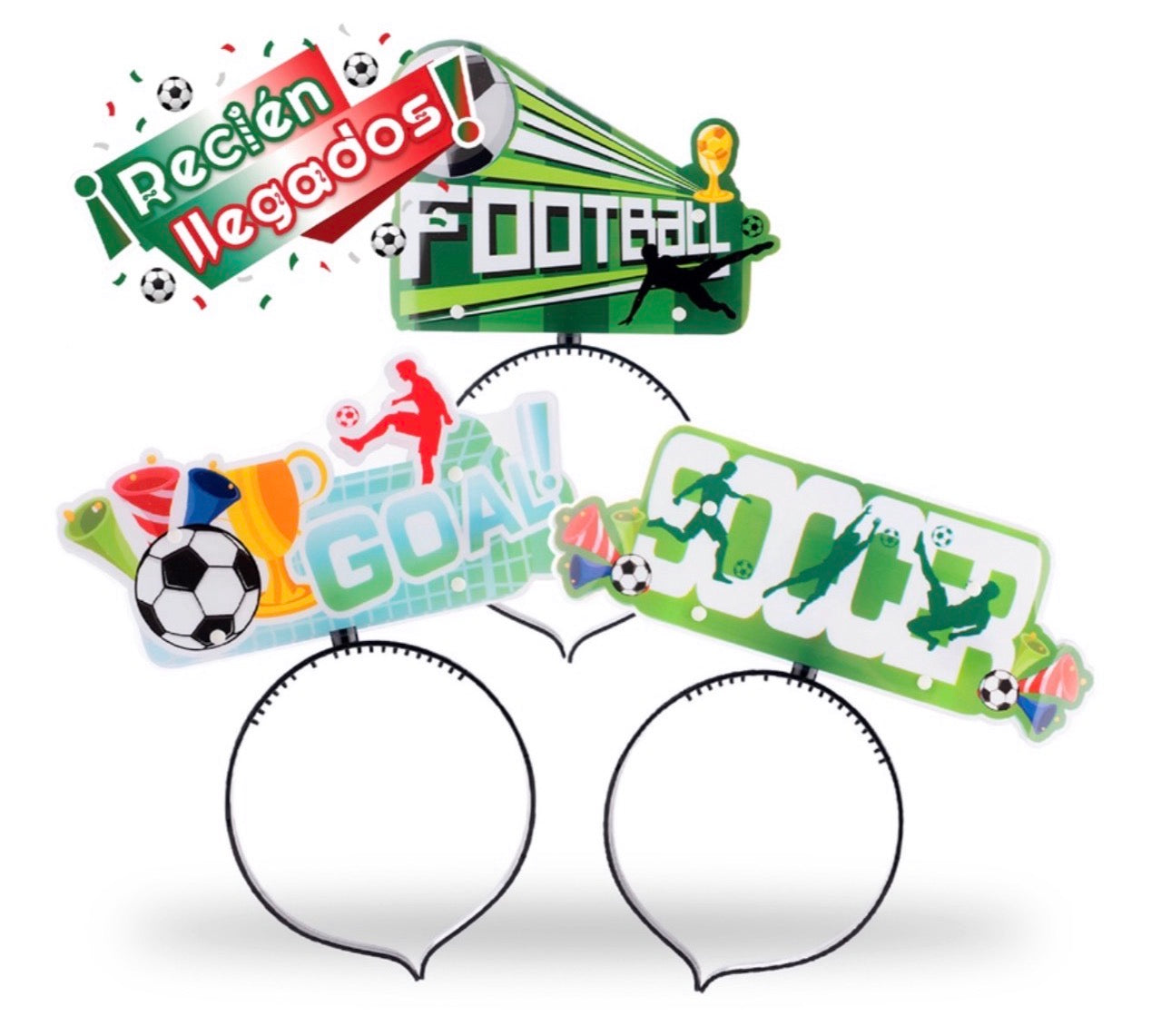 Mundial Diademas  de Futbol Led Multicolor 3 piezas