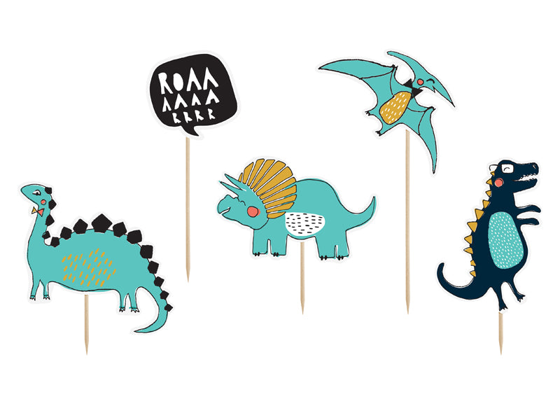 Cake Topper Dinosaurios (5 piezas)