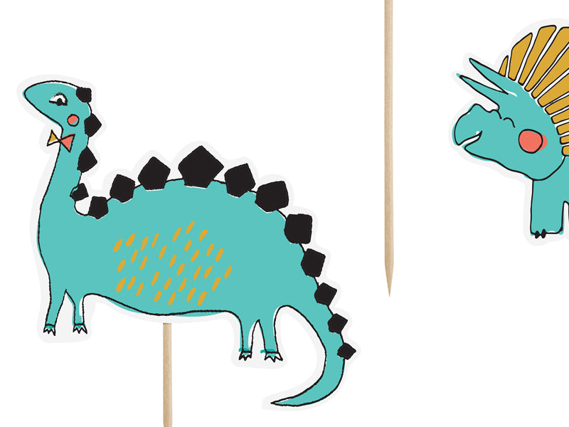 Cake Topper Dinosaurios  (5 piezas)