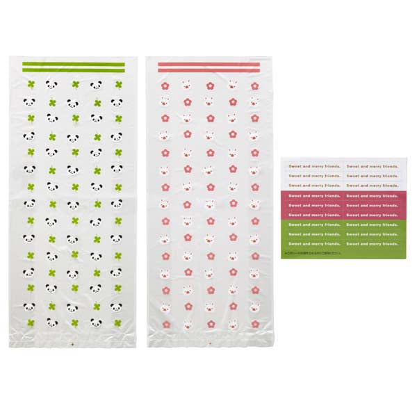 Bolsas desechables Candy Bag Panda & Rabbit incluye stickers