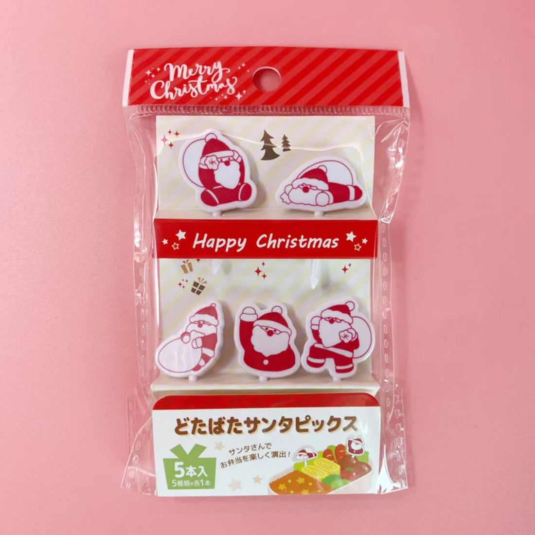 Palillos Santa Merry Christmas Red