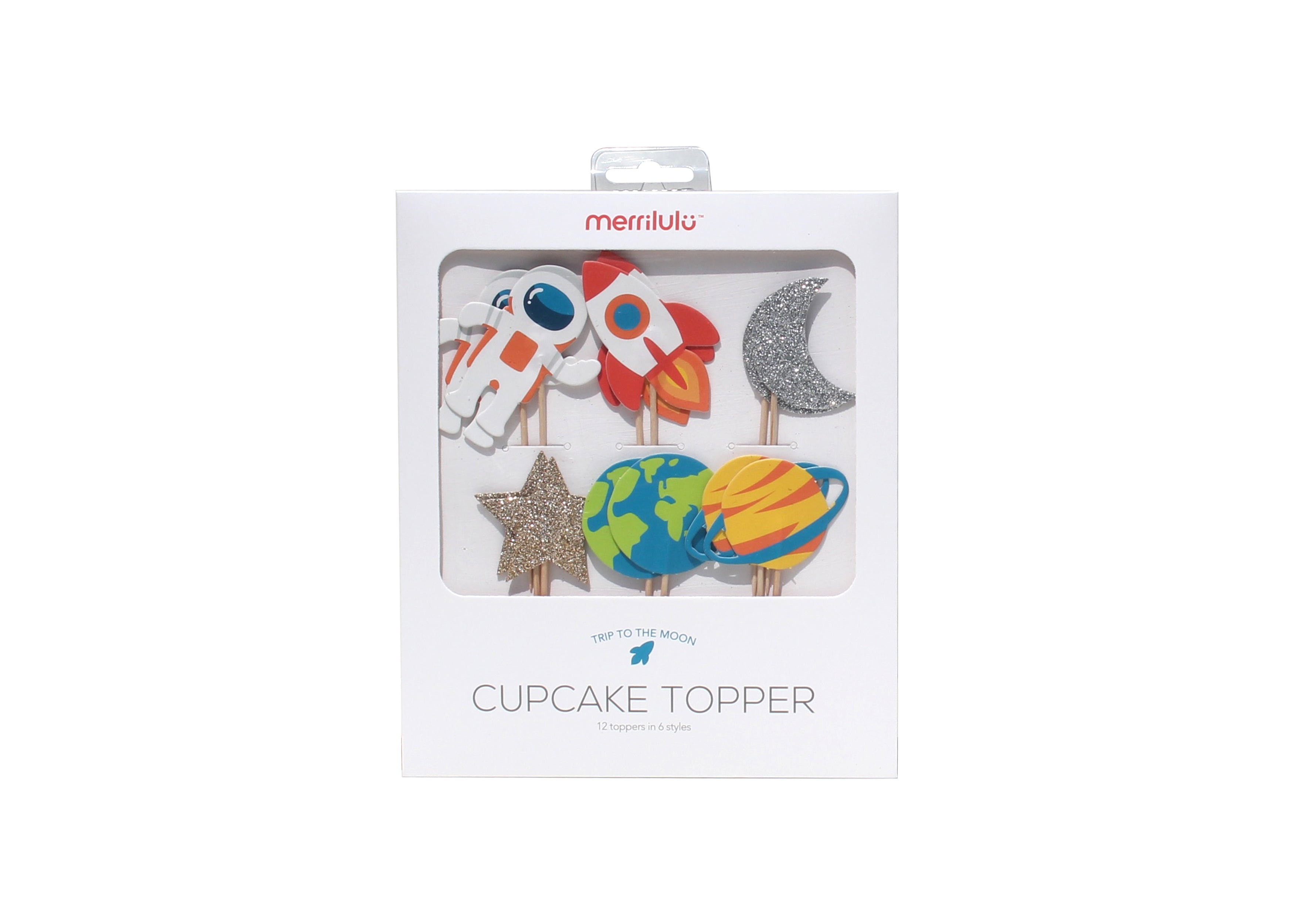 Cupcake Topper y Wrappers Espacio (24 piezas)