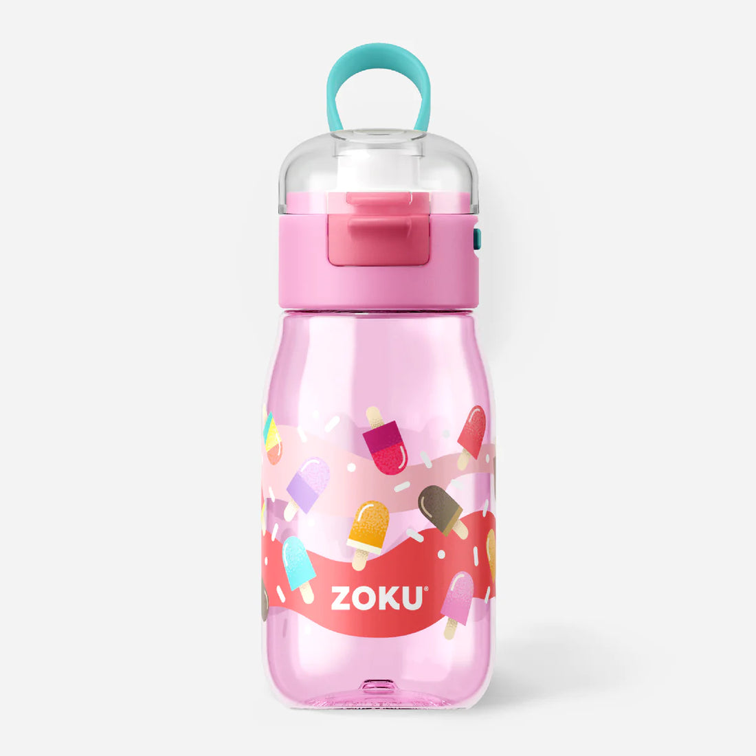 Botella Zoku Tritán 475 ml con broche de seguridad Kids Paletas