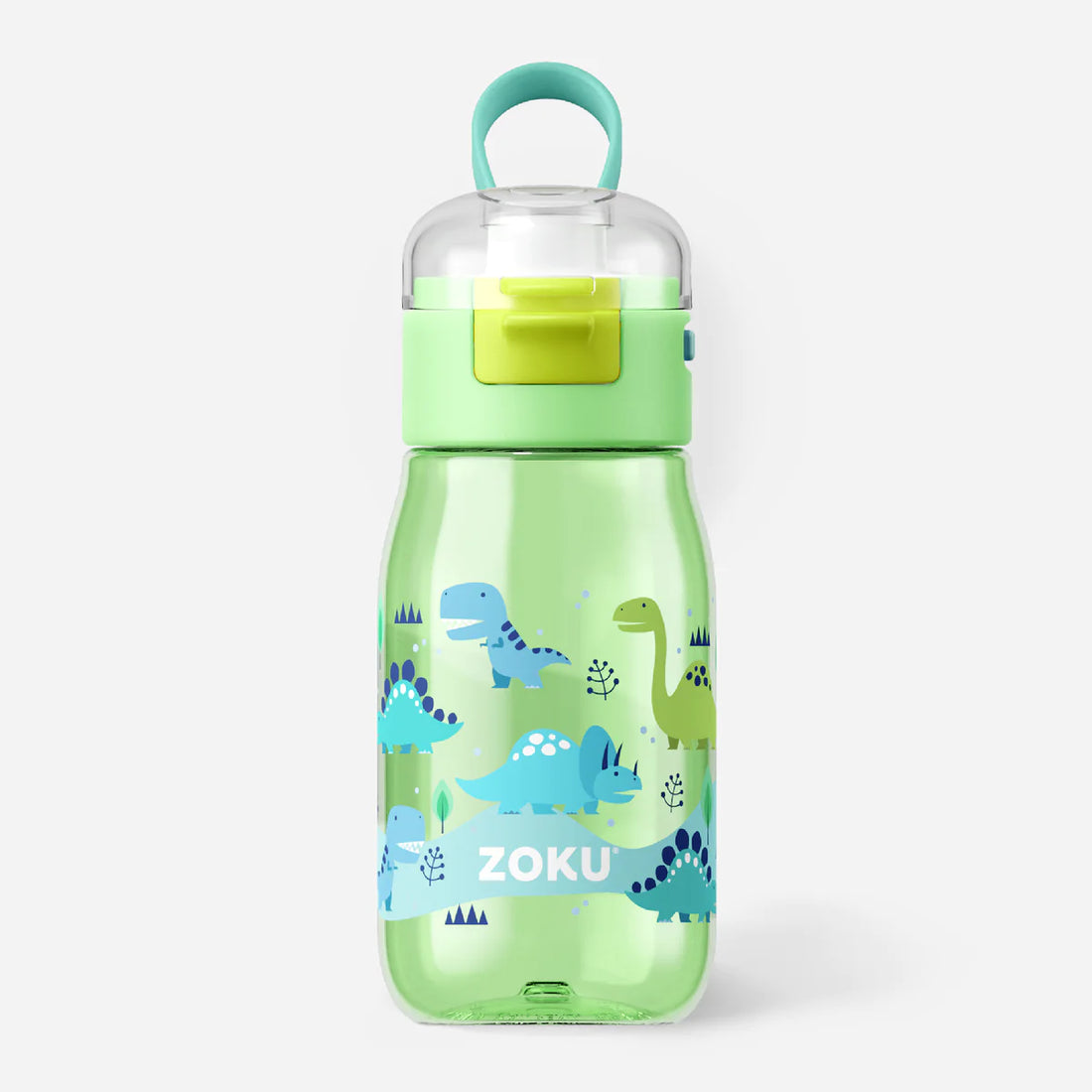Botella Zoku Tritán 475 ml con broche de seguridad Kids Dinosaurios