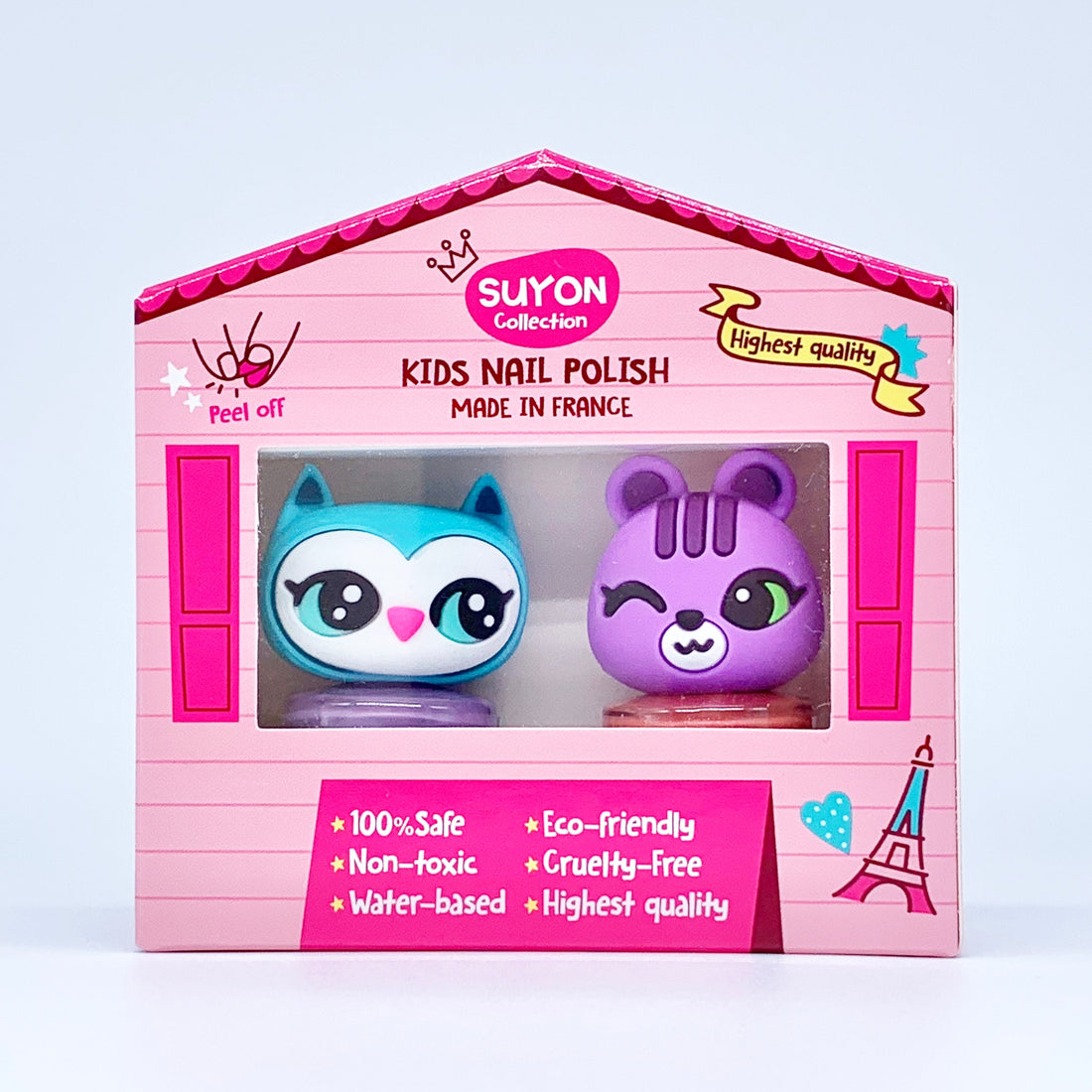 Set de 2- Barniz de Uñas Arong & Owila "Morado y Salmón"