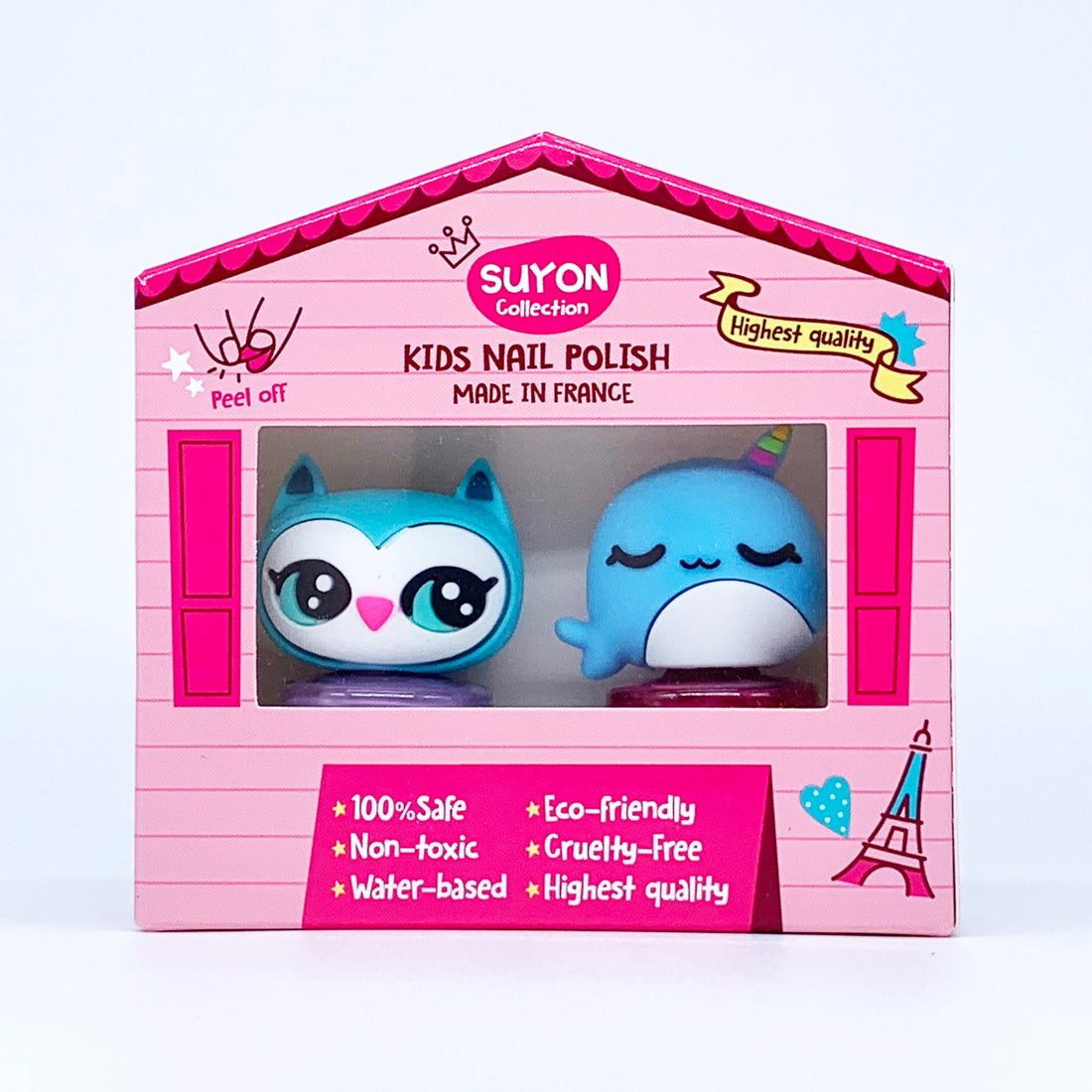 Set de 2- Barniz de Uñas Owlia & Free Nellie "Morado y Rojo Glitter Suave"