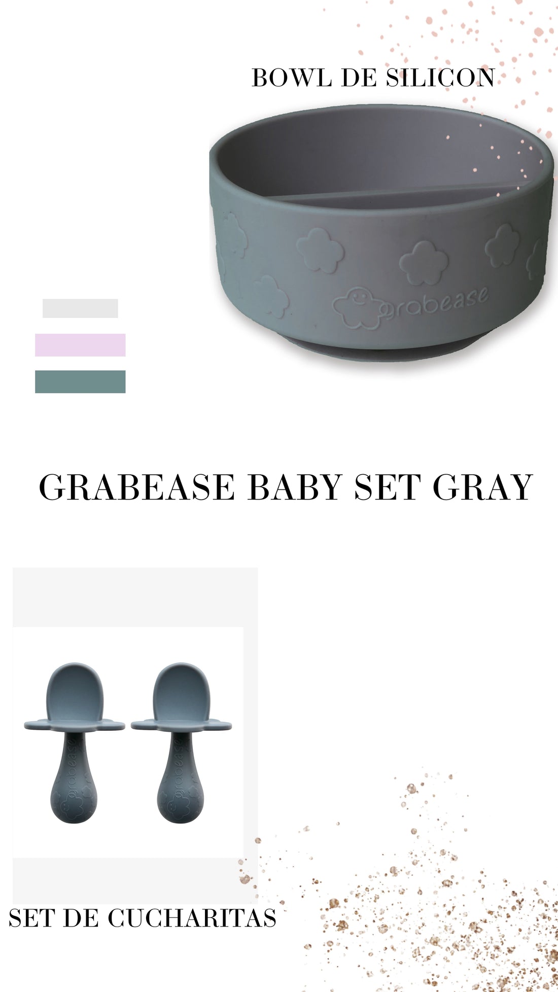 Juego de cubiertos y plato GRABEASE para bebés