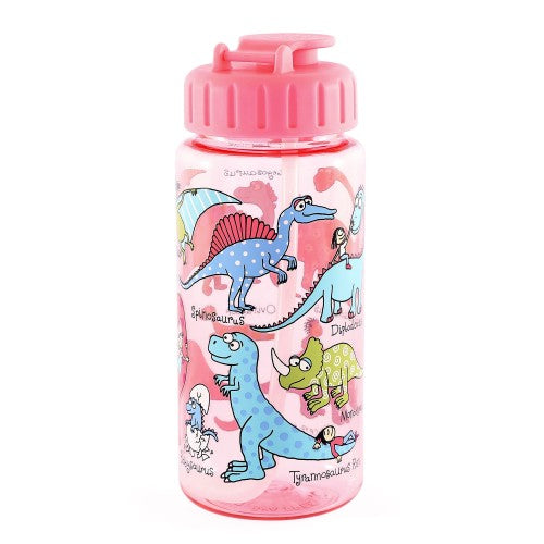 Botella Tyrrel Katz Dinosaurios Rosa 400 ml con popote Kids